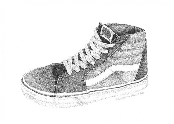 vans sk8 hi drawing