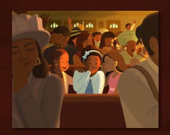 Church Memories Illustration / Carefree Black Girl Art Print