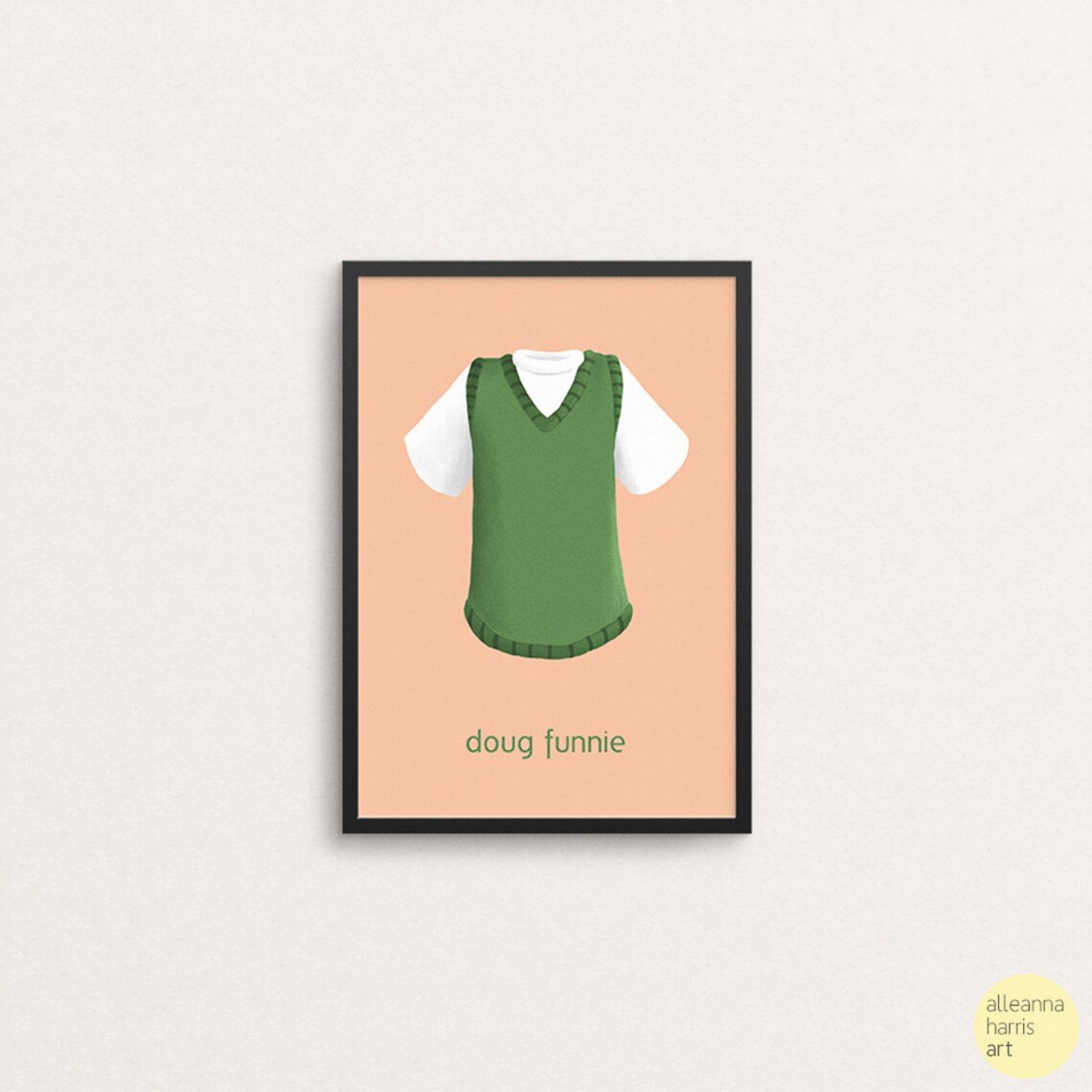 Doug Funnie Tshirt and Vest Illustration / Doug Art Print Etsy