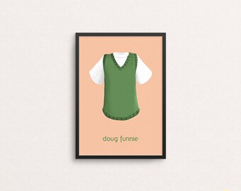 Doug Funnie T-Shirt and Vest Illustration / Doug Art Print