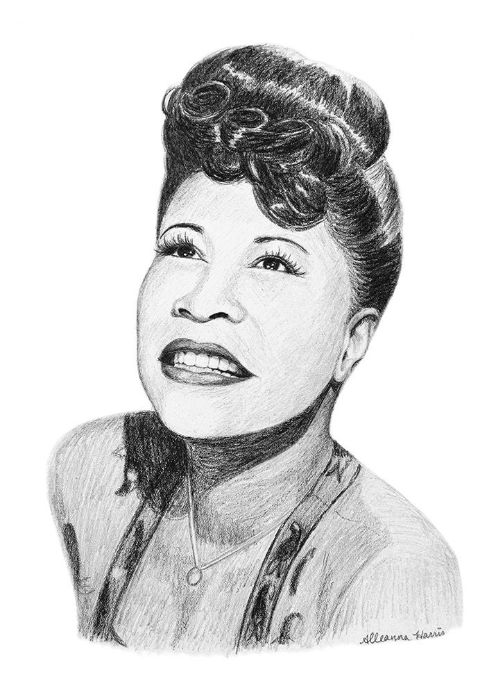Ella Fitzgerald Art Print From Original Pencil Sketch - Etsy