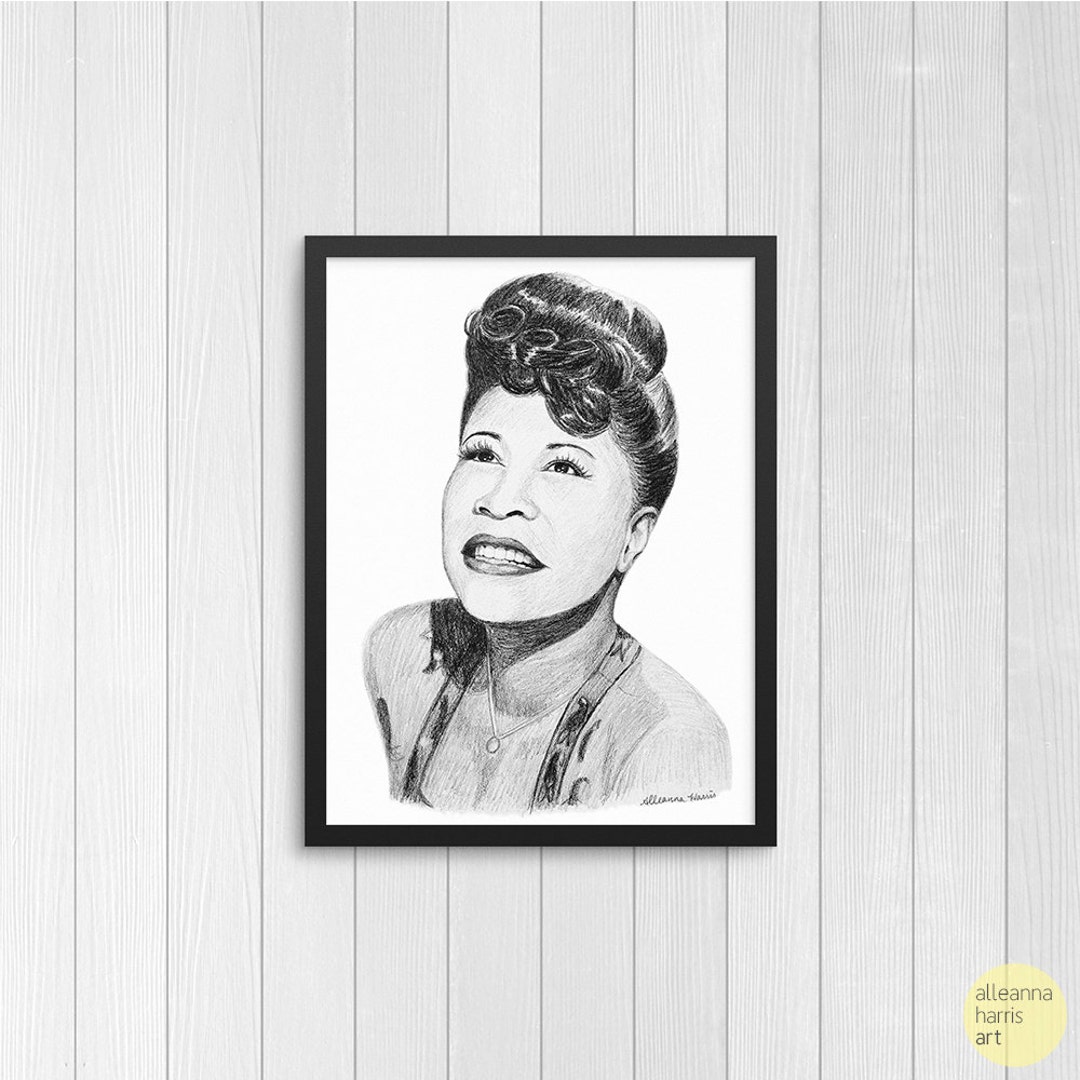 Ella Fitzgerald Art Print From Original Pencil Sketch - Etsy