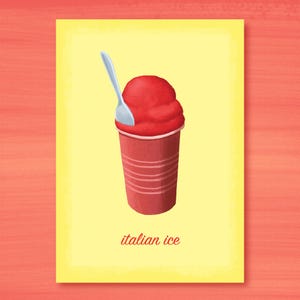 Italian Ice Art Print / Philly Food Illustration