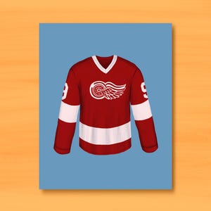 Cameron Frye Detroit Red Wings Jersey Art Print / Ferris Bueller’s Day Off Illustration