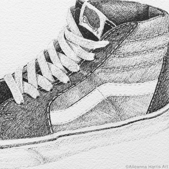 vans sk8 hi drawing