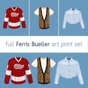 Full Set of Ferris Bueller Art Prints / Ferris Bueller’s Day Off Illustration Set