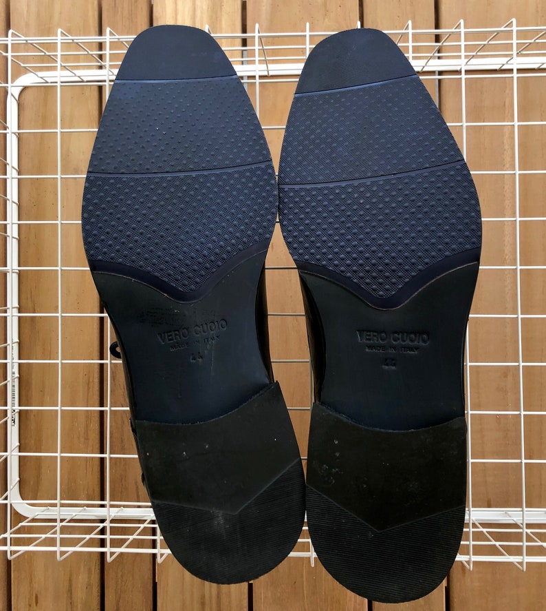 4410-10.5 Mens Navy Blue OxfordLace Up Leather Shoes by Stefano Castelli Italy Sz