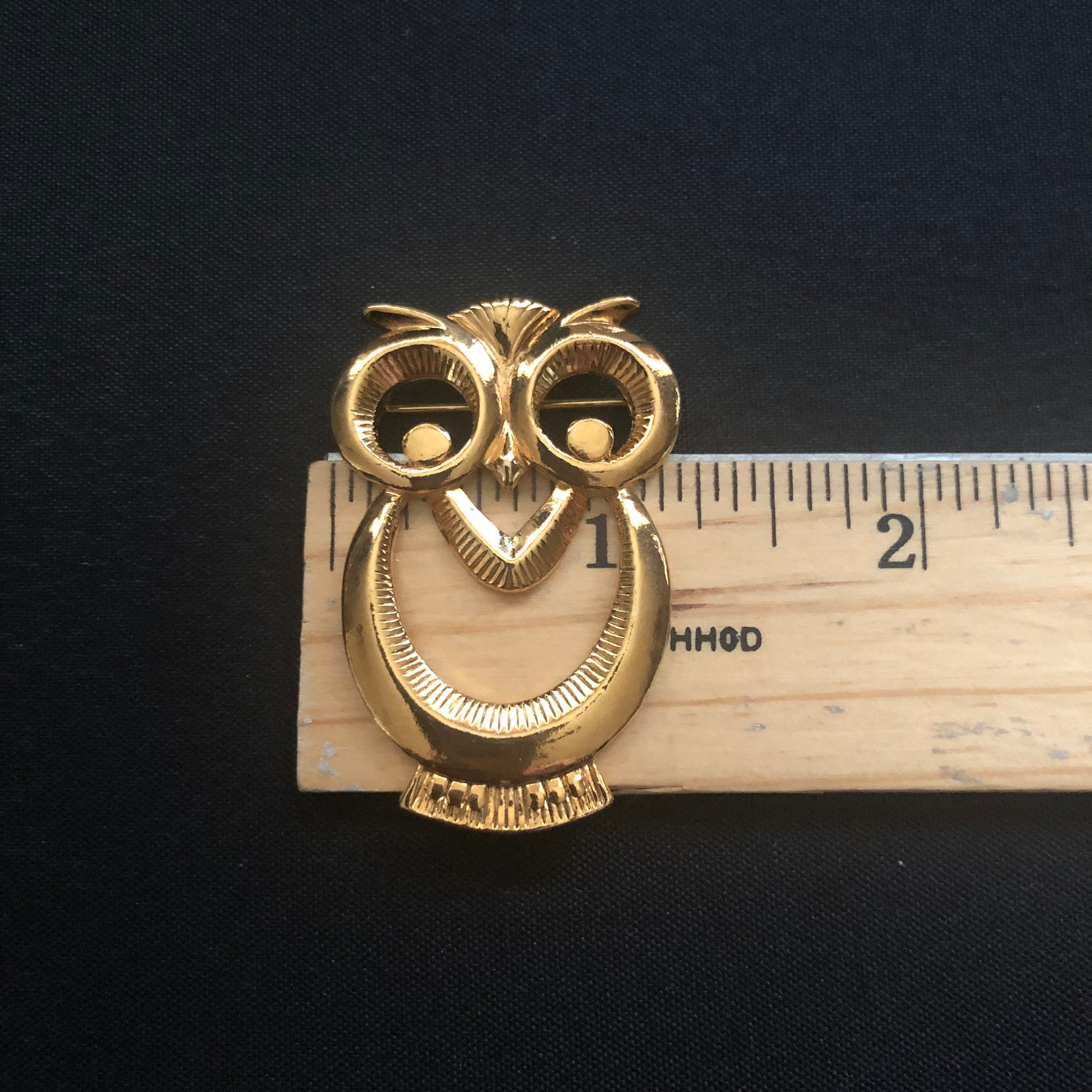 Cute Vintage Gold Tone Owl Brooch/pin 1970s/80s Owl Bird Pin Etsy
