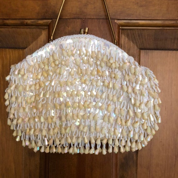 Vintage Beaded Evening Bag, Crown Colony Hong Kon… - image 4