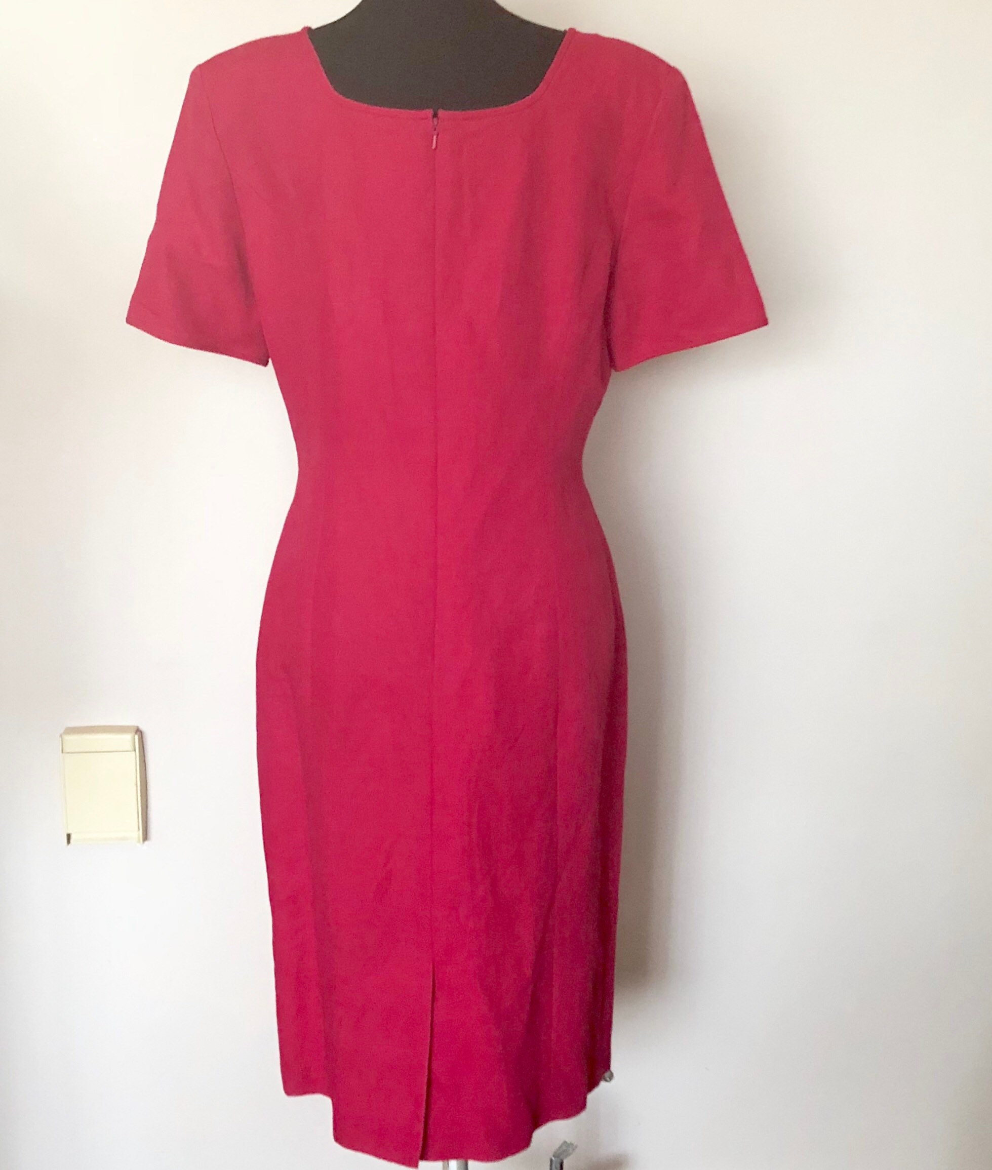 Vintage 1980s Brooks Brothers Deep Pink/red Linen/rayon Sheath - Etsy
