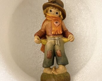 Adorable Signed Vintage Anri-Juan Ferrandiz 3" Carved Wood Figure 'The Poor Boy' Made in Italy