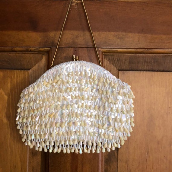 Vintage Beaded Evening Bag, Crown Colony Hong Kon… - image 2