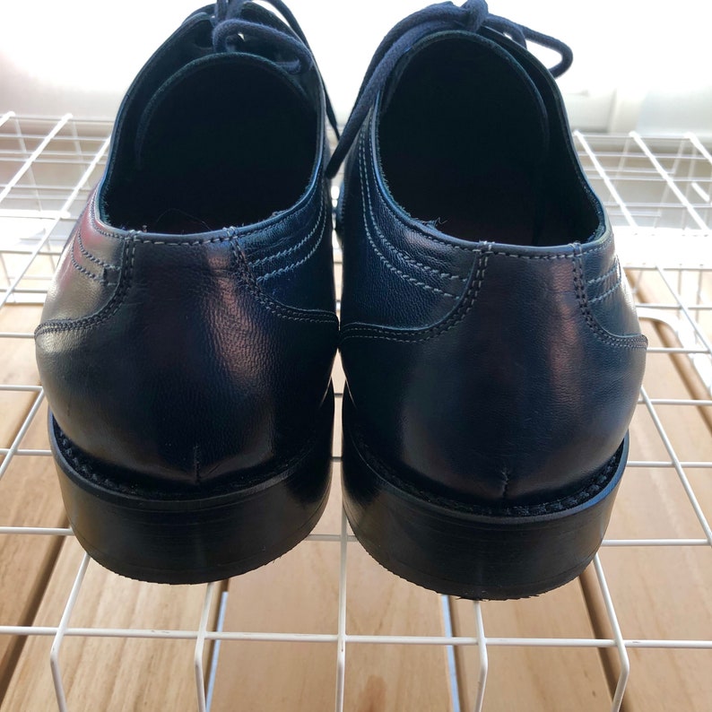 4410-10.5 Mens Navy Blue OxfordLace Up Leather Shoes by Stefano Castelli Italy Sz
