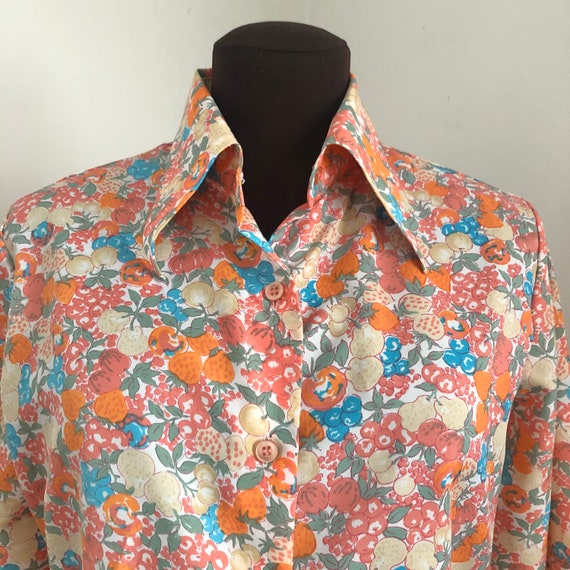 Cheery Vintage 1970s/80s Blouse by Jason Maxwell … - image 2