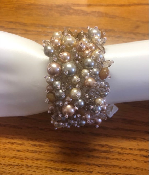 Pretty Venetian Crystal and Faux? Pastel Pearls B… - image 3