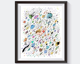 Fish and Friend - Art Print