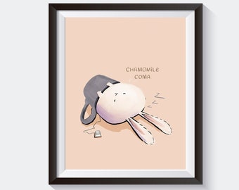 Chamomile Bunny - Tea Lover - Art Print