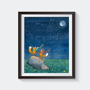 Starry Night, Hands Held Tight - Art Print