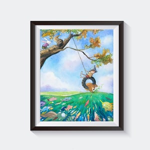 Tire Swing Weekend-Watercolor Print