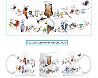 Birds on a Wire Kaffeebecher - Geschenk für Vogelbeobachter