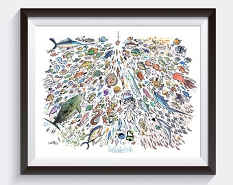 Saltwater Fish - 100s of Fish Big Art Print