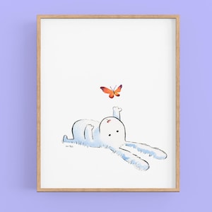 Bunny and Butterfly - Art Print