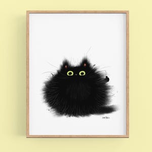 黒猫の親指を立てたポーズ - 灰色猫の親指を立てたポーズ - オレンジ猫の親指を立てたポーズ - アートプリント