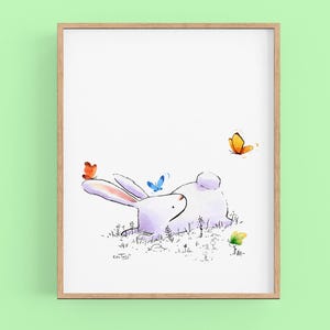 Hase und 4 Schmetterlinge