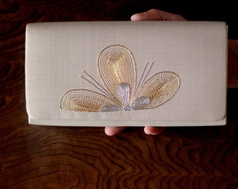 Vintage kimono clutch - Gold mizuhiki