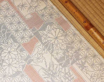 Kimono silk, Tsumugi, Japanese vintage fabric roll 12 meters