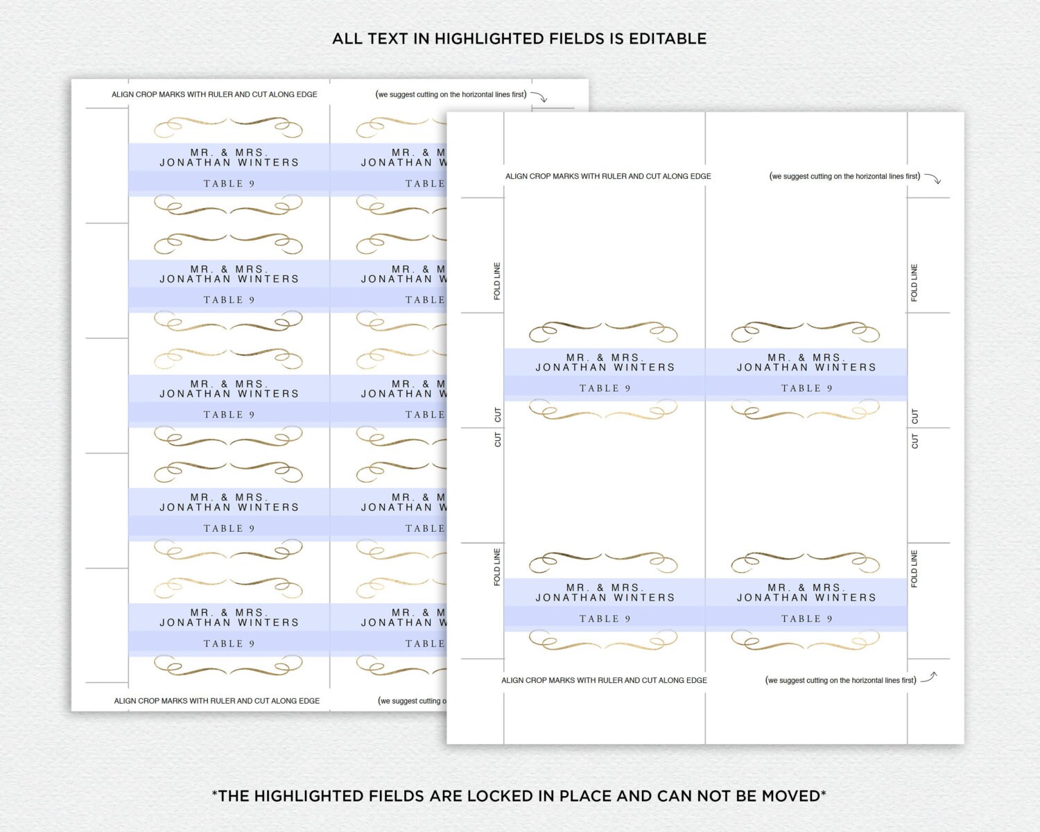 Printable Place Card Template Wedding Place Cards Seating Etsy