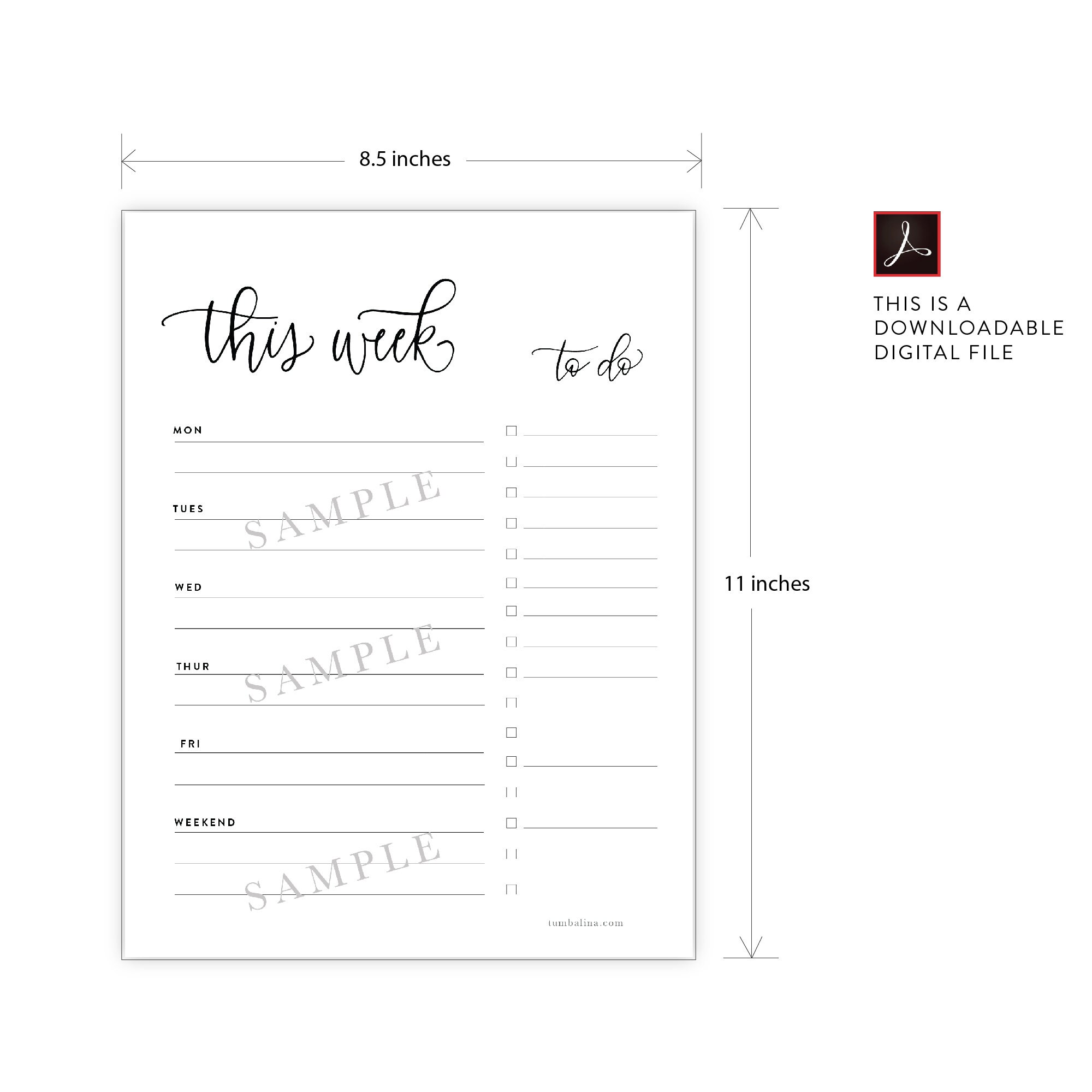 Printable Weekly Planner Weekly Agenda to Do | Etsy