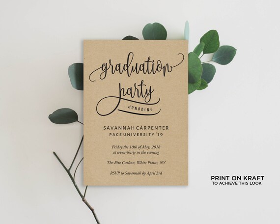 graduation party invitation template editable invitation etsy