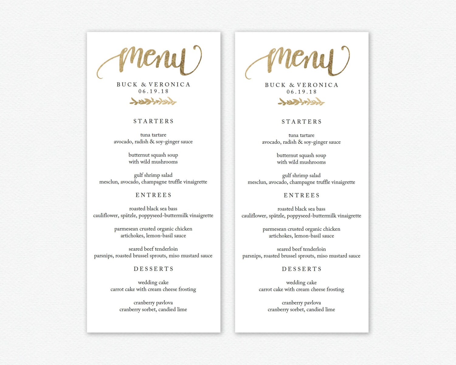 Wedding Menu Printable Printable Dinner Menu Editable | Etsy