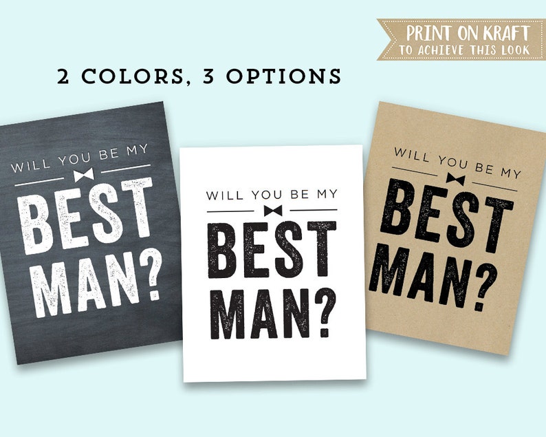 Printable Will you be my Best Man 5 Card Design Bundle | Etsy