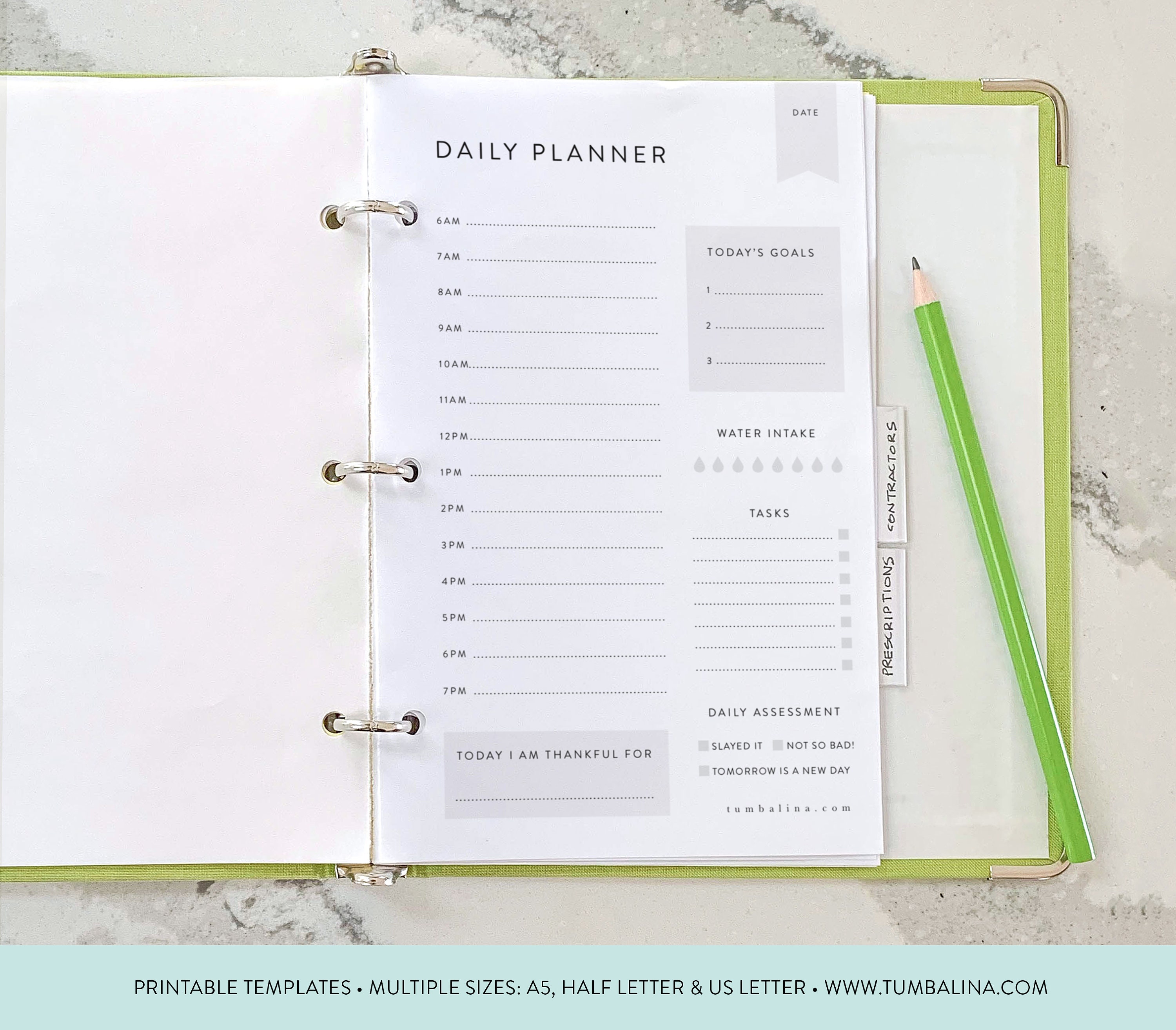 Daily Organizer Printable Daily Planner Productivity Etsy