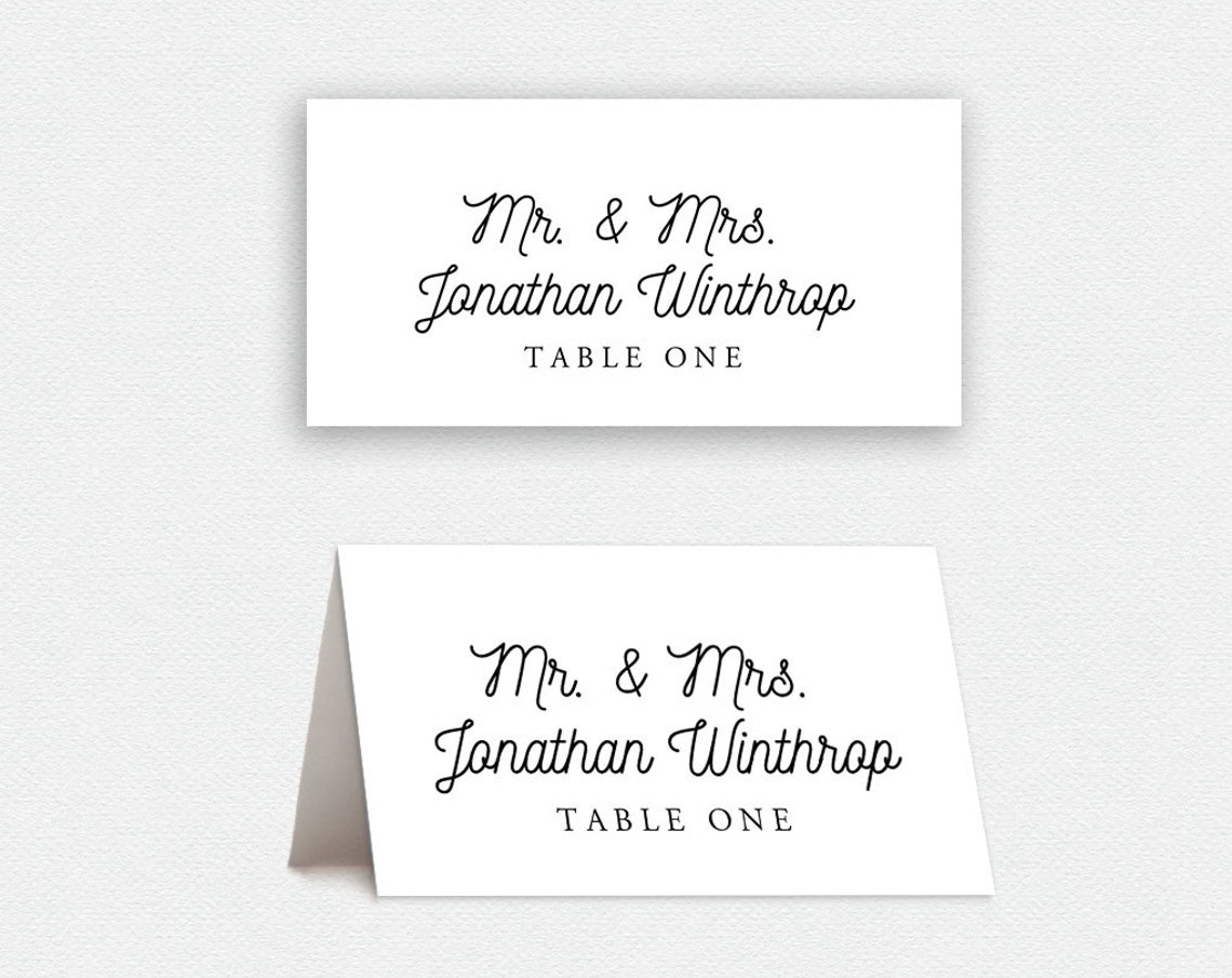 Printable Place Card Template Wedding Place Cards Seating Etsy
