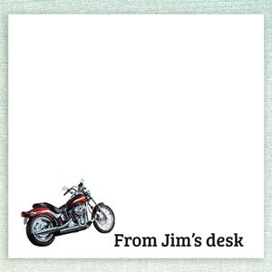 Stickers moto personnalisés//personnaliser l'idée cadeau pour un collègue, remerciement d'un professeur, cadeau d'un ami papa, pile de 50 notes adhésives en papier