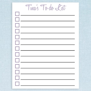 To-Do List Custom Notepad Name // 50 sheets per stack 4&quot;x5.5&quot; size // checklist to do, organization stationery, to do list notepad, lines