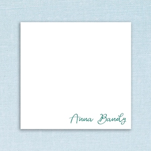 Personalized Sticky Notes with Custom Name Text // 3"x3" and 50 per pad // gift idea, teacher appreciation, stationery, modern script font
