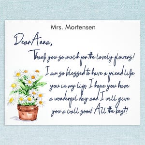 Cartes de correspondance personnalisées avec motif marguerite//ensemble de cartes de correspondance plates recto-verso avec enveloppes, idée cadeau, marguerites de papeterie avec nom personnalisé