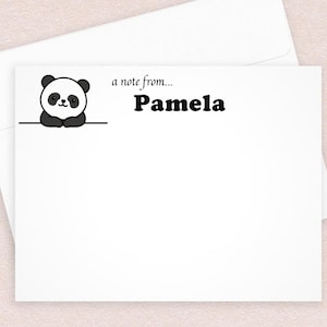 Cartes de correspondance personnalisées avec un motif panda/ensemble de cartes de correspondance plates avec enveloppes, idée cadeau, nom personnalisé, recto-verso, papeterie, en vrac, ours