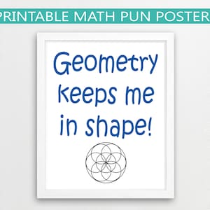 Math Printable Poster // Math Classroom Decor, JPG, education, teacher gift idea appreciation, mathematics funny, geometry shape, digital