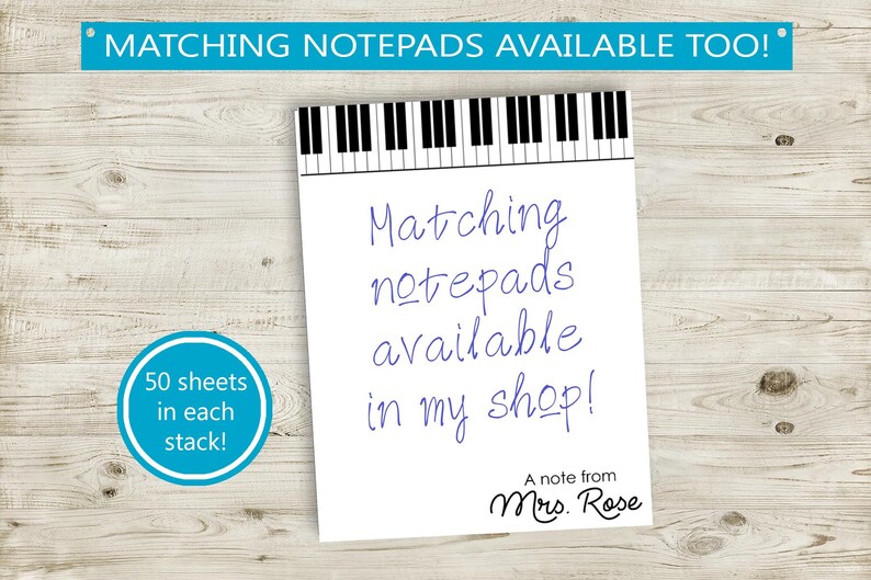 Custom Music Sticky Notes // Fun Piano Keyboard Design, Gift Idea ...