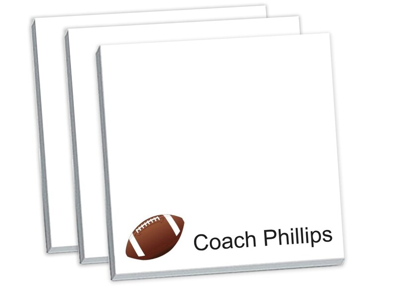 Custom Football Sticky Notes // 3x3 Personalize Gift Idea Etsy