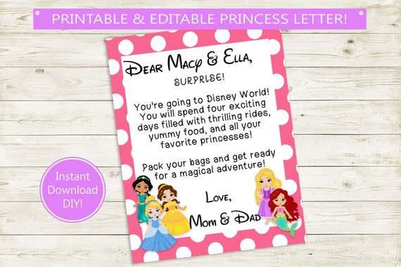 Disney Vacation Explain Letters // Adobe Editable PDF // Disney Entire world, Disneyland, Princess, observe, tailored, printable, Do-it-yourself property picture about You're Going to Disney World Printable named Disney Family vacation Clarify Letters // Adobe Editable PDF // Disney Planet, Disneyland, Princess, notice, custom-made, printable, Do it yourself household