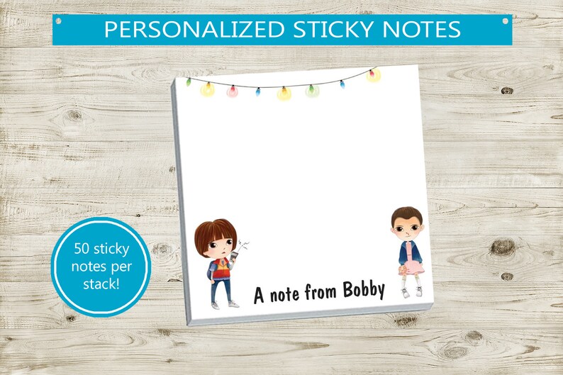 Gift Note Stranger Custom Sticky Notes Stranger Kids // Personalized Gift Idea Boss ...