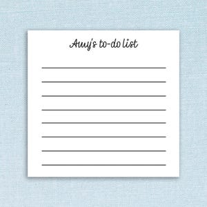 Notes adhésives personnalisées // texte personnalisé, ligné, idée cadeau cadeau scolaire personnalisable pour l'appréciation des enseignants, papier, police de caractères pour le nom de l'éducation