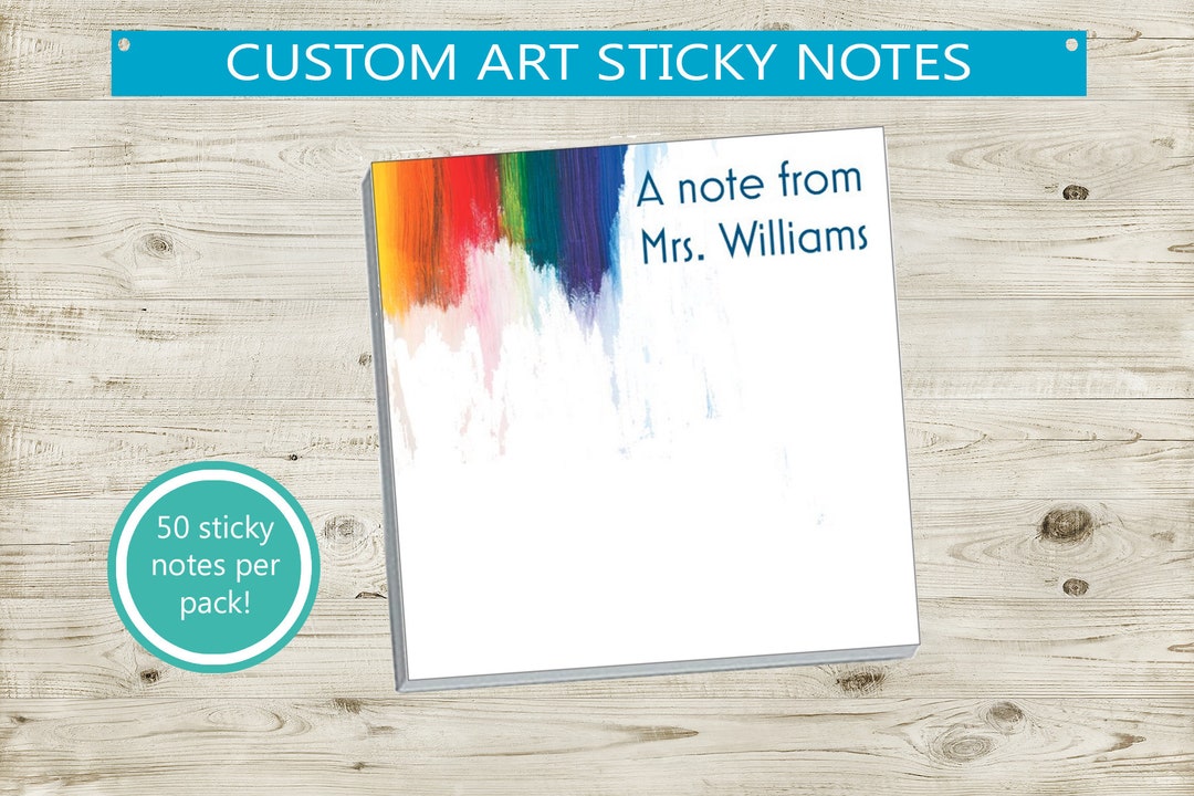 Artist Sticky Note Custom Art Sticky Notes // Artist Gift Personalized Gift Idea Teacher ...