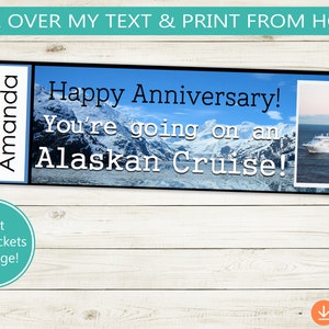 Printable and Editable Alaskan Cruise Tickets! Adobe Editable PDF, Trip ...